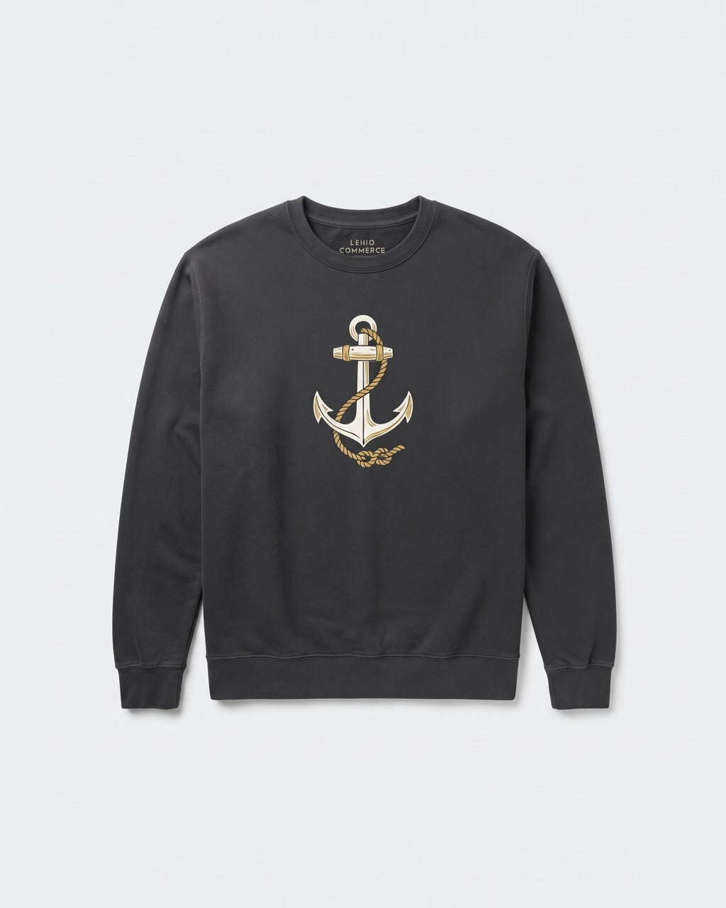 Anchor and Rope Sweatshirt in Charcoal — front