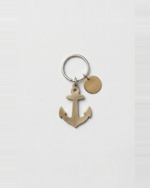 Anchor Keychain in Navy — back