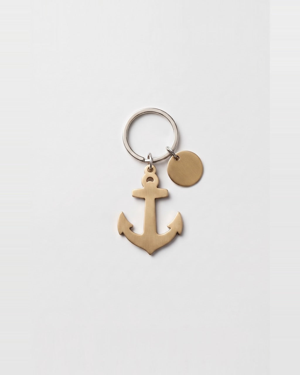 Anchor Keychain in White — back