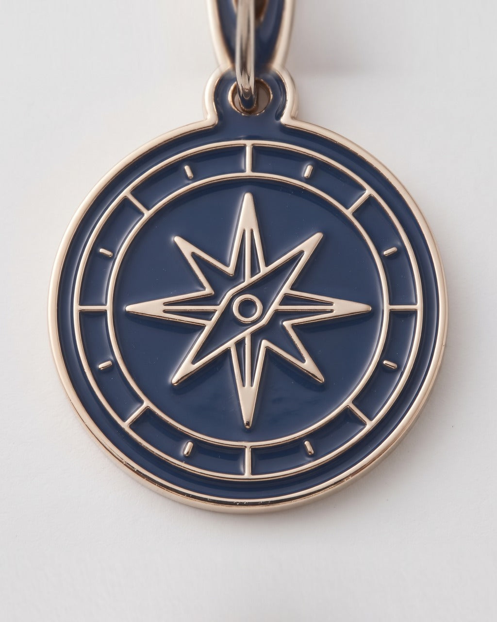 Compass Keychain in Navy — detail