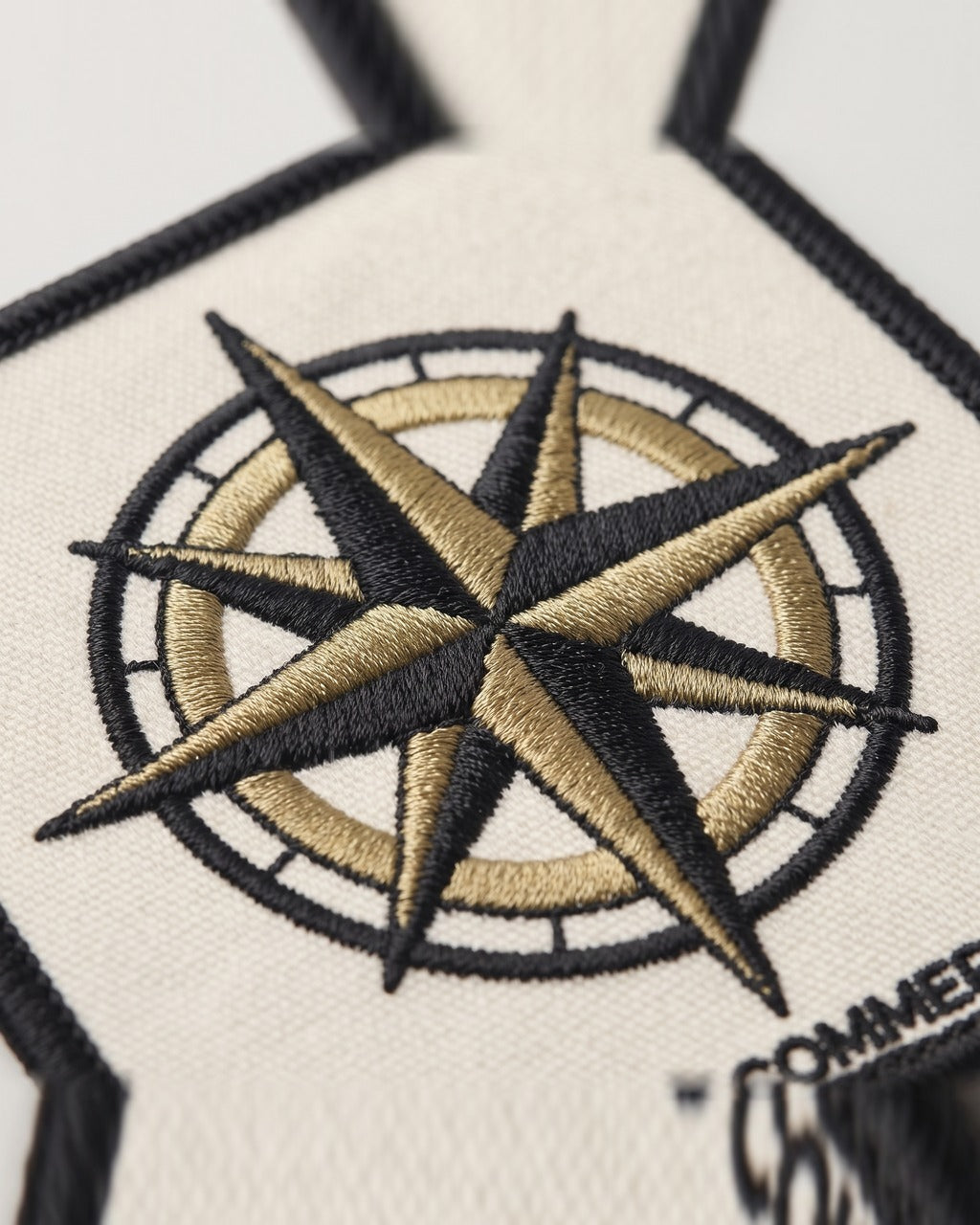 Compass Rose Patch in Sail Canvas — detail