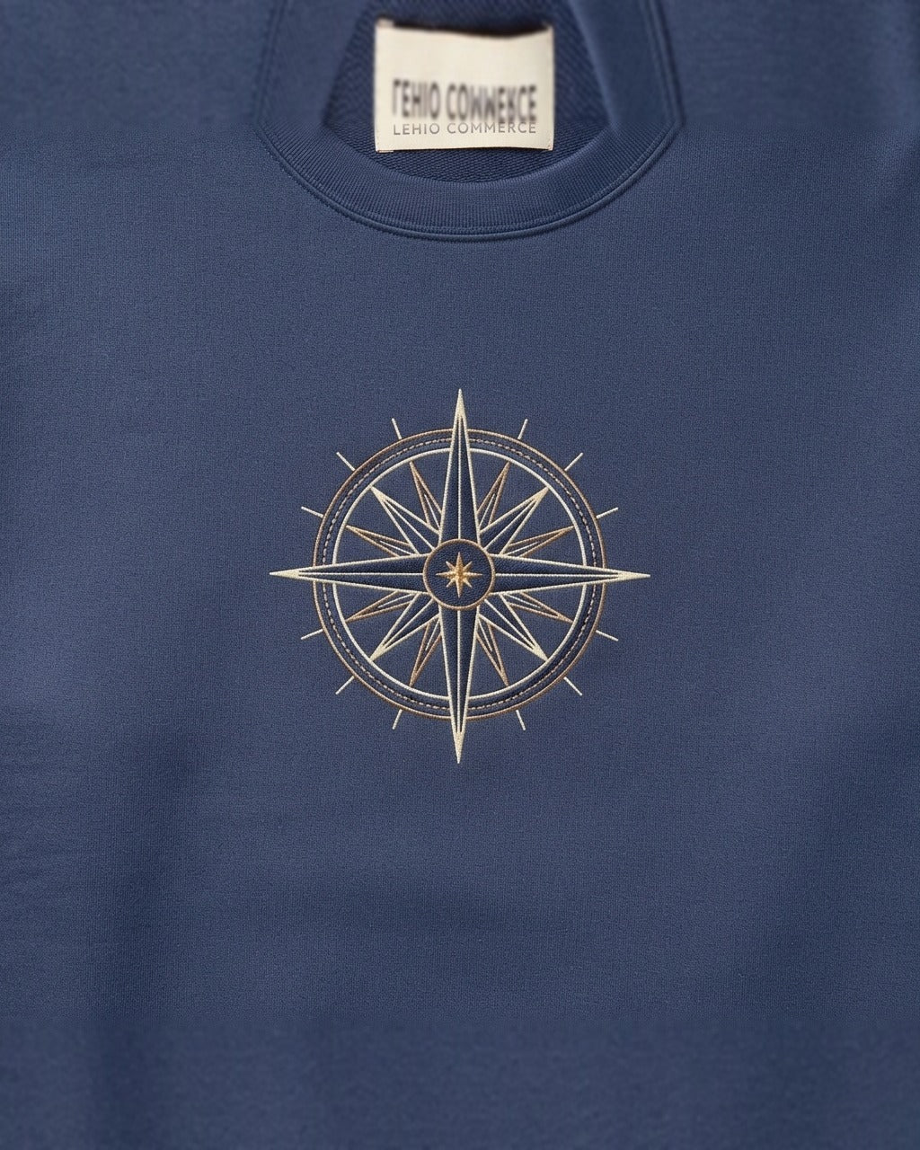 Compass Rose Sweatshirt in Navy — detail