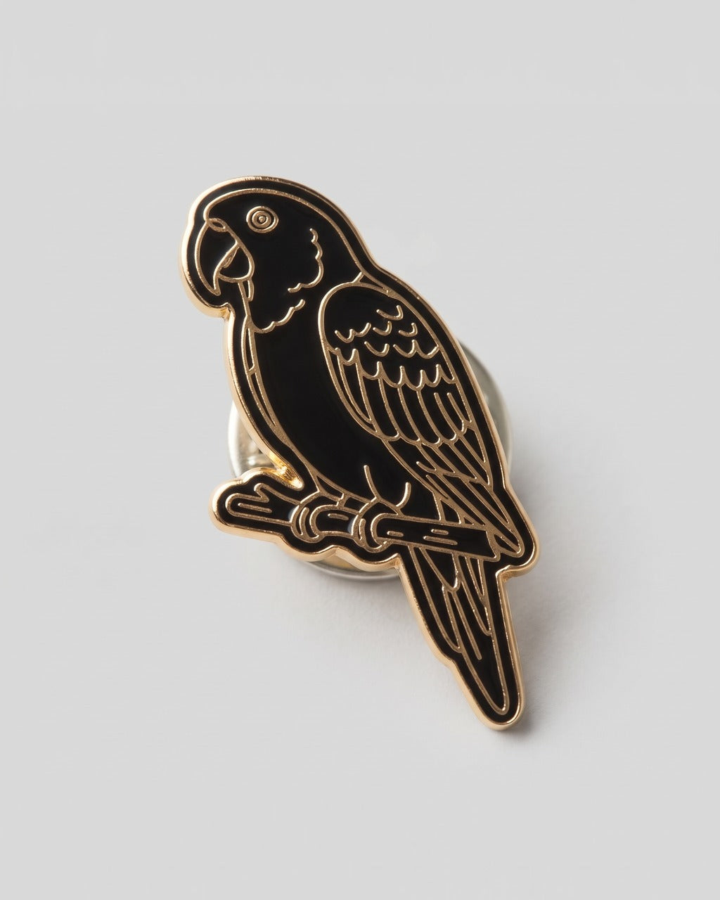 Parrot Pin in Black — detail