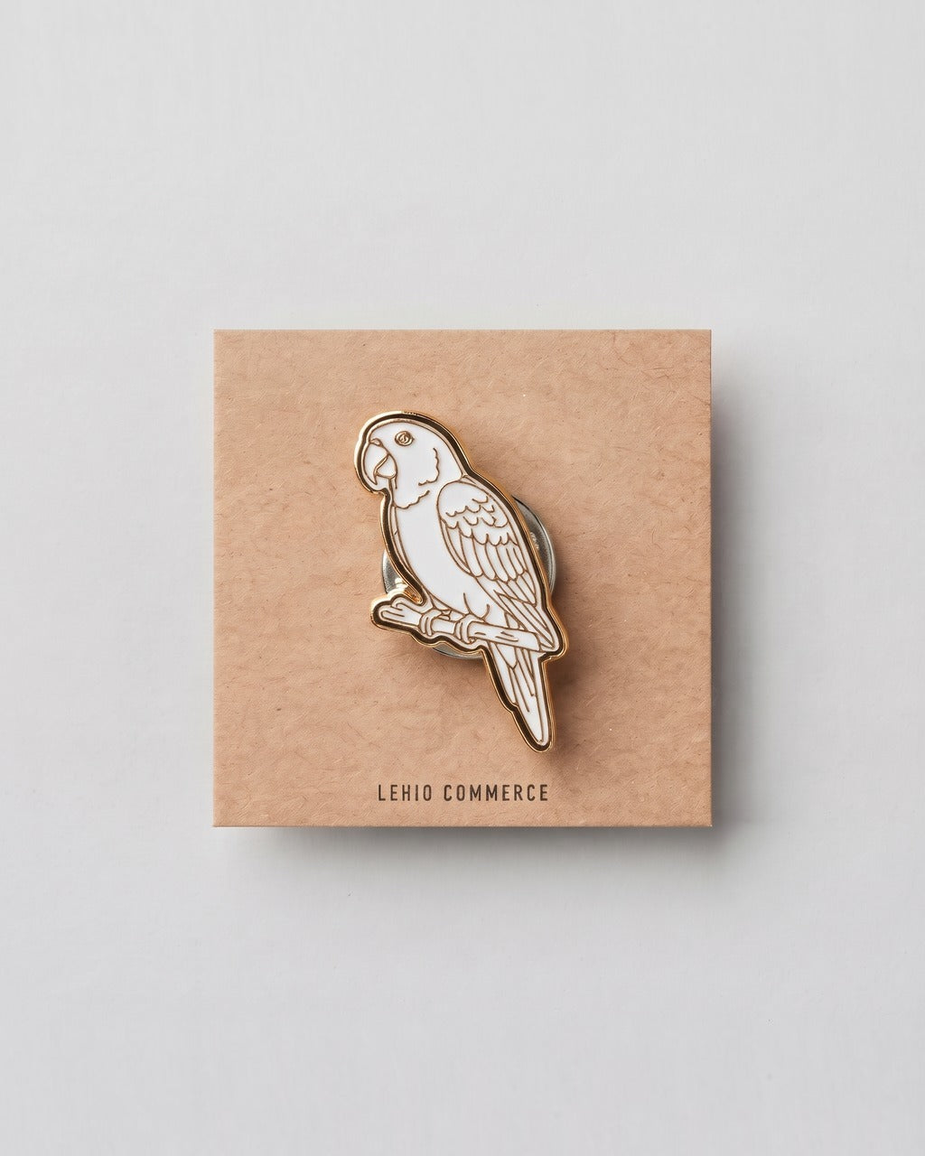 Parrot Pin in White — front