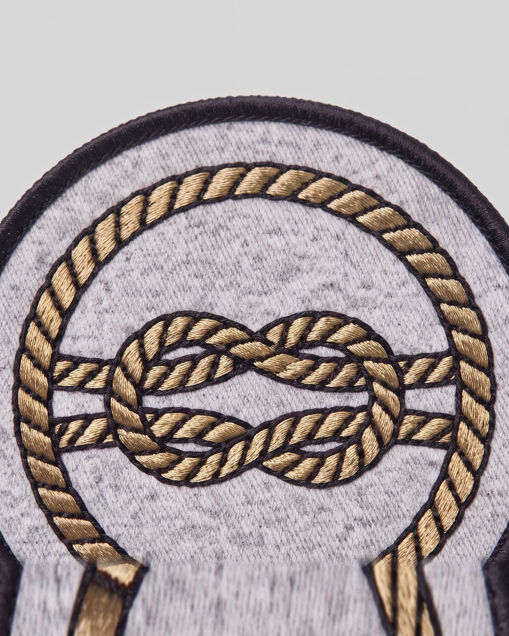Rope Knot Patch in Heather Grey — detail