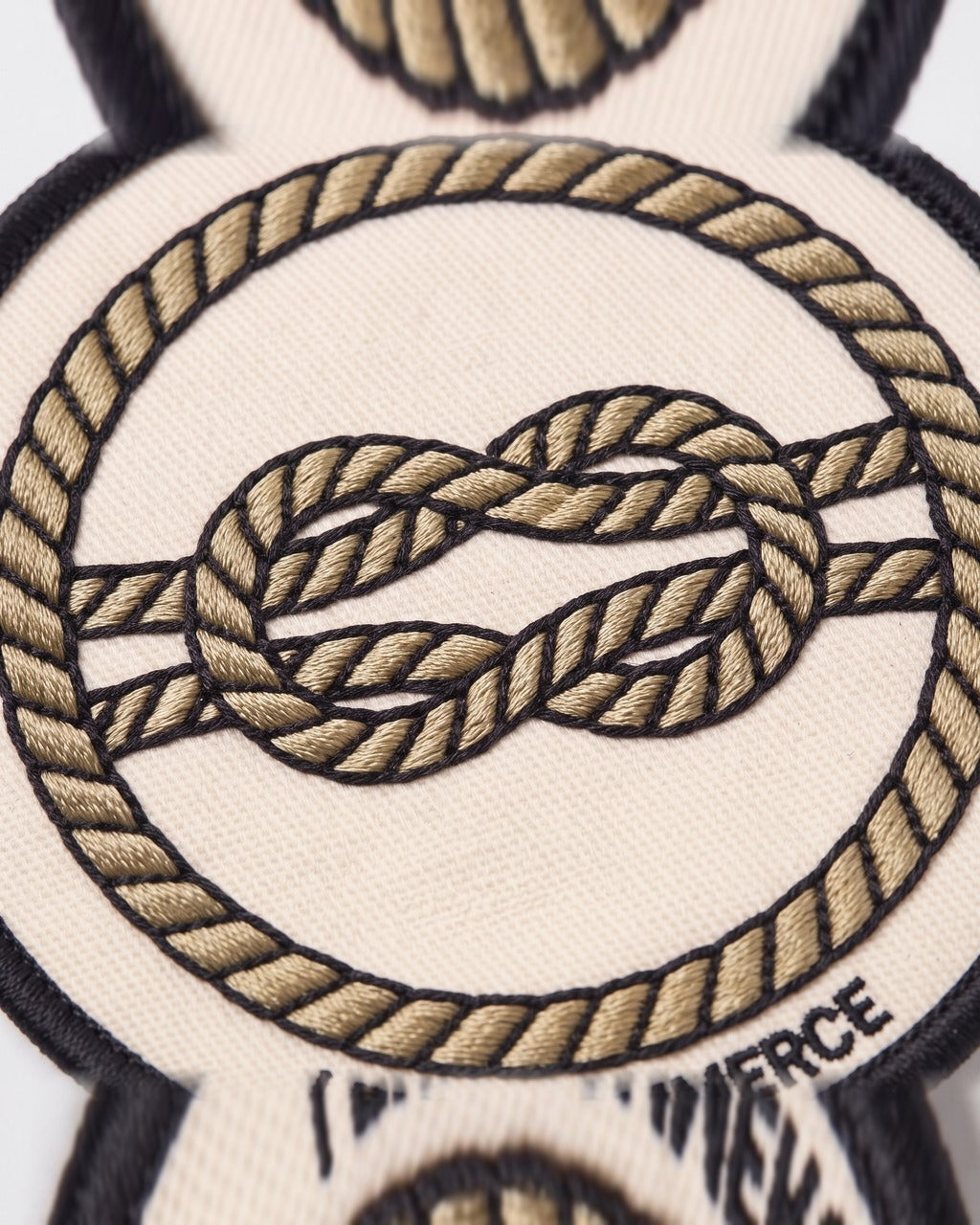 Rope Knot Patch in Sail Canvas — detail