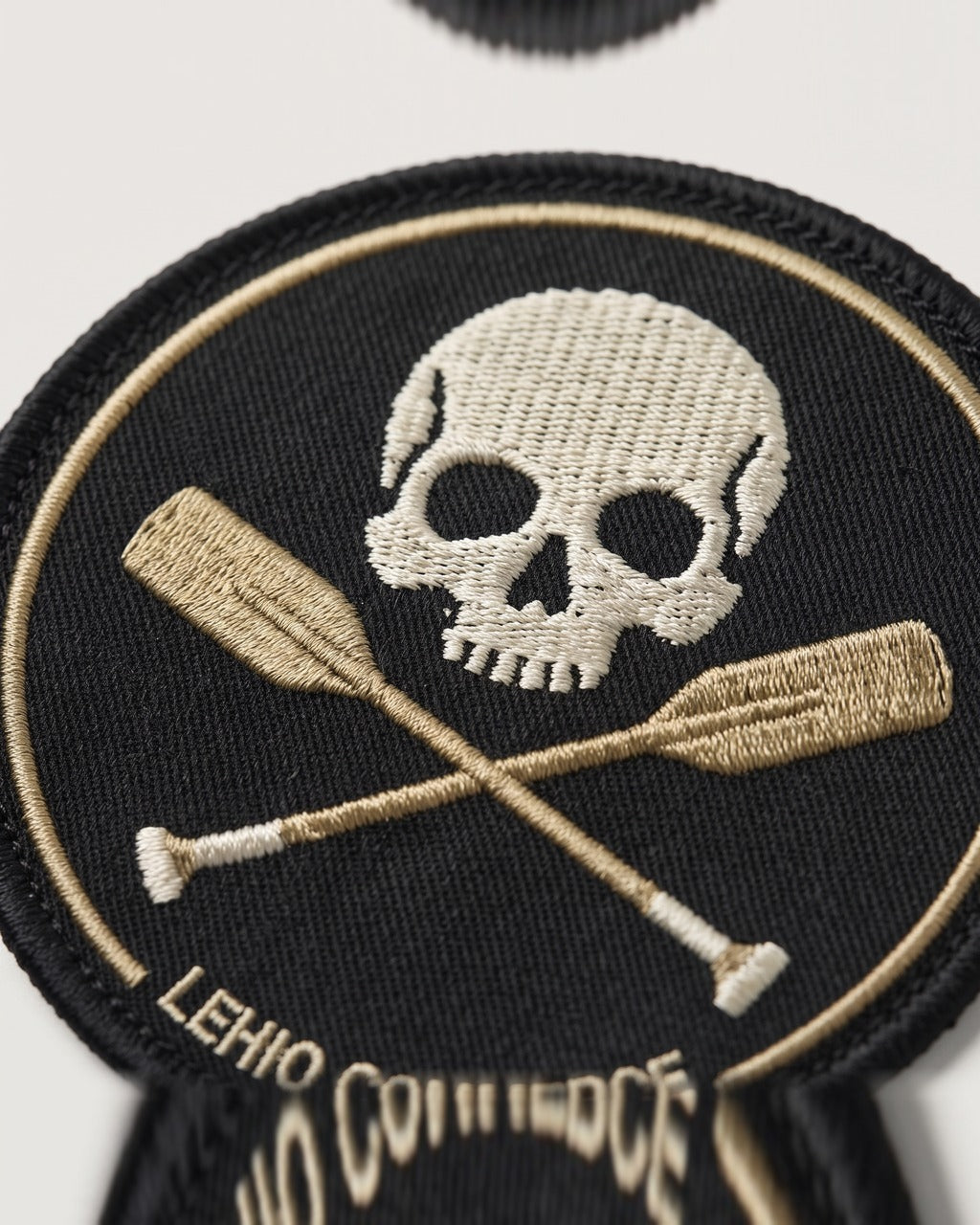 Skull and Oars Patch in Black — detail