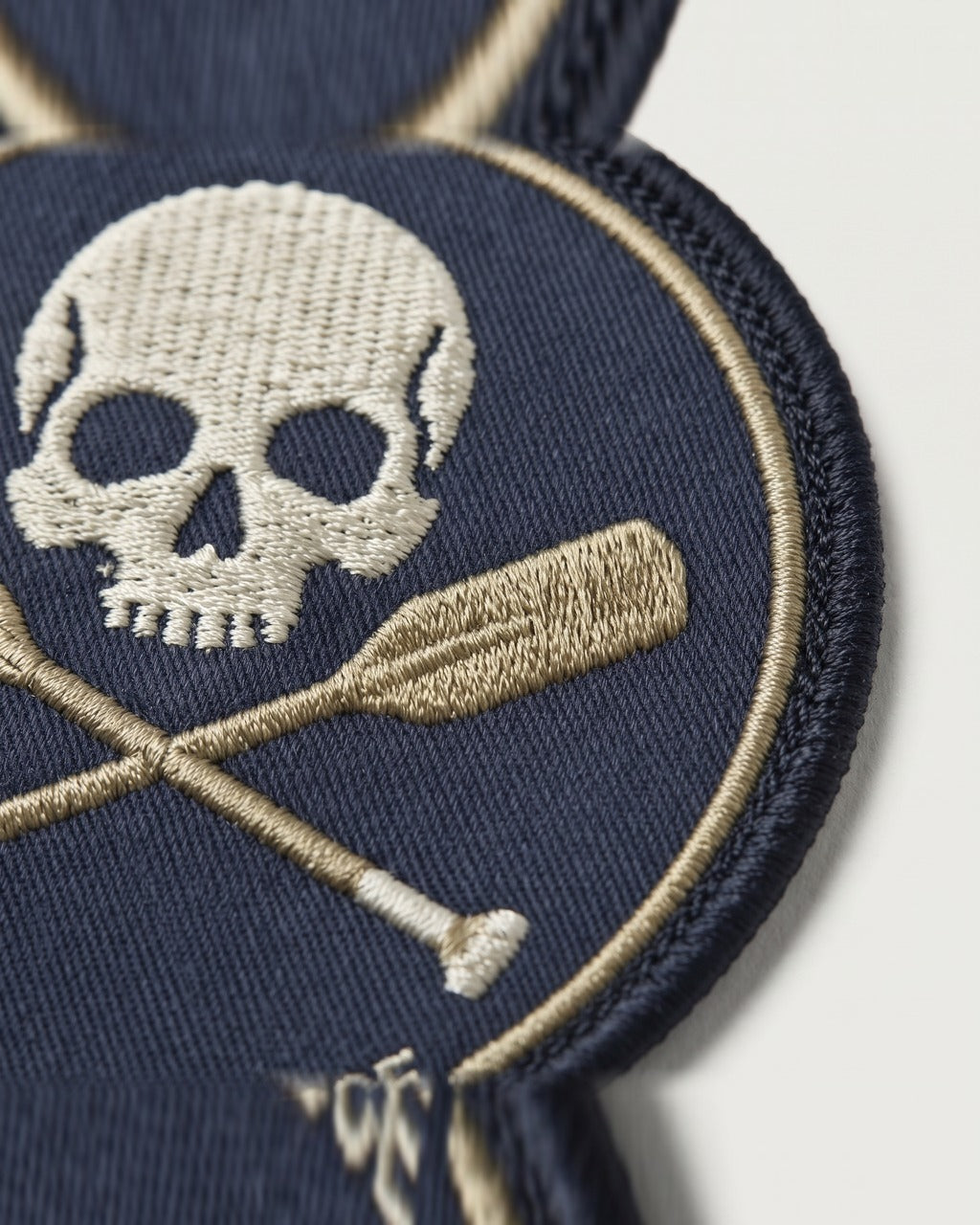 Skull and Oars Patch in Navy — detail