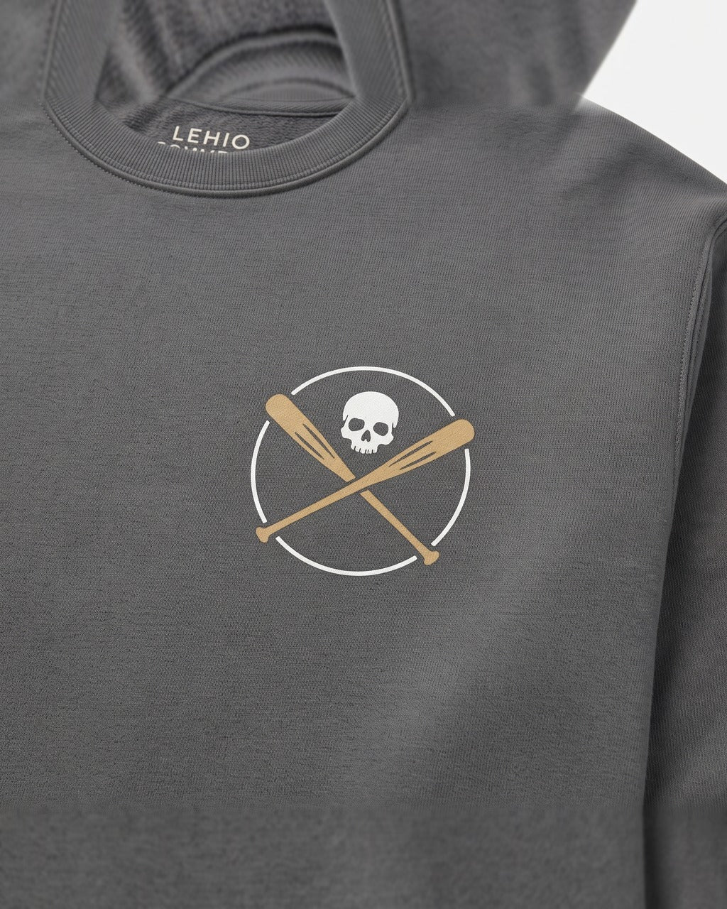Skull and Oars Sweatshirt in Charcoal — detail