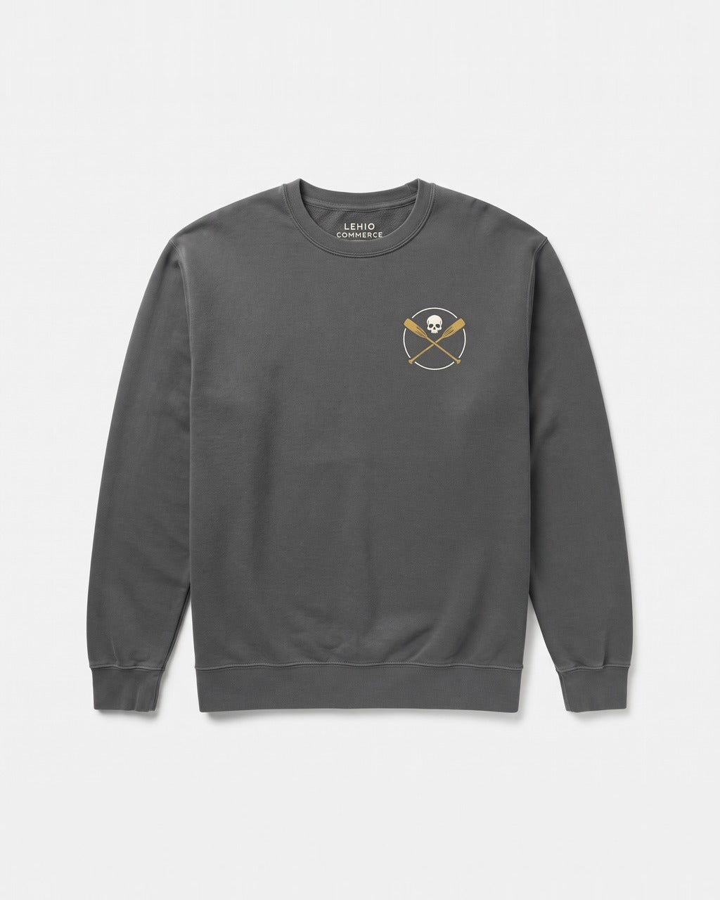 Skull and Oars Sweatshirt in Charcoal — front