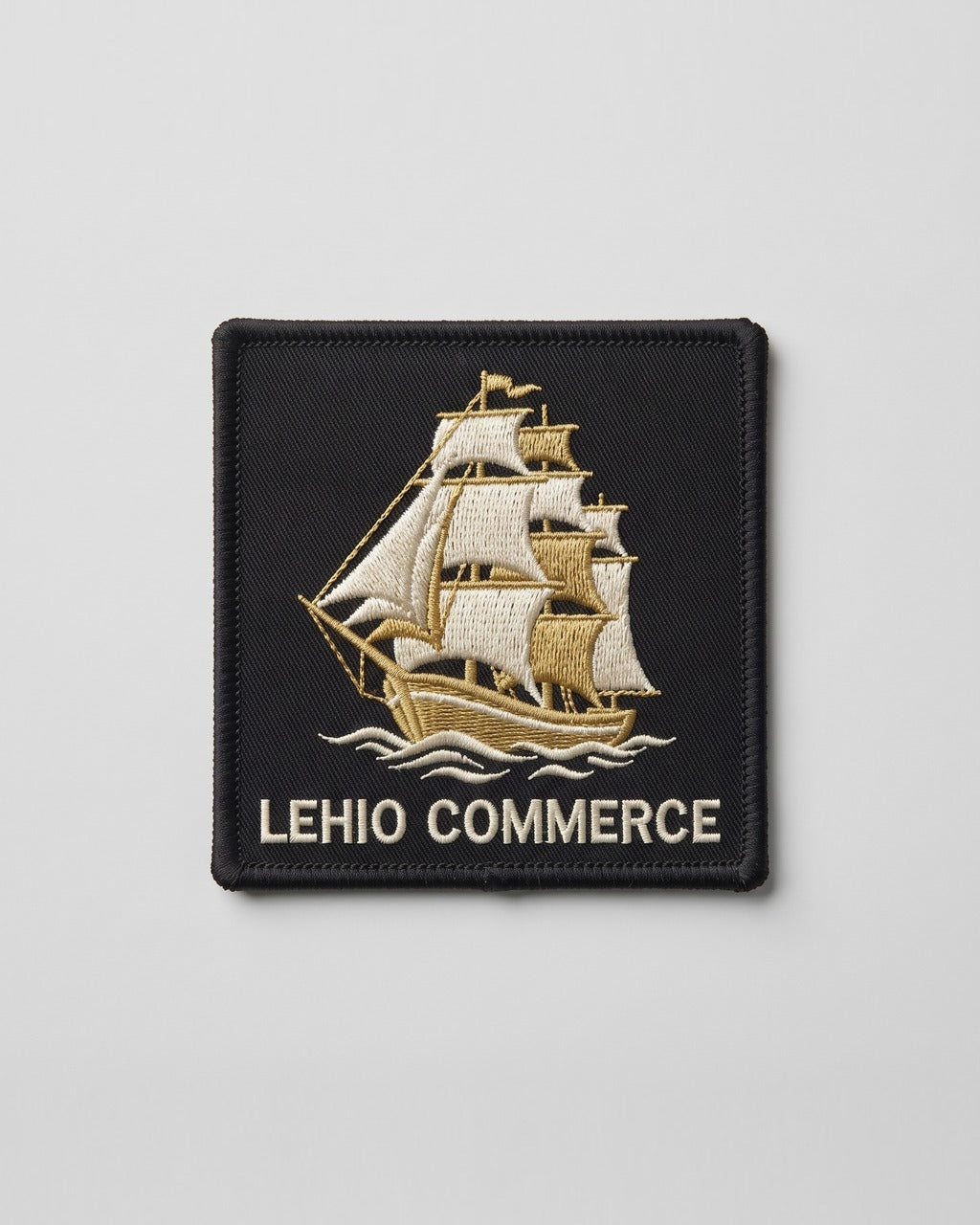 Tall Ship Patch in Black — front