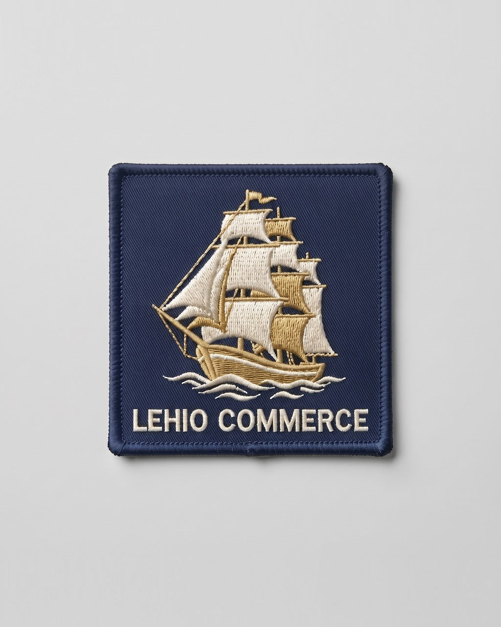 Tall Ship Patch in Navy — front