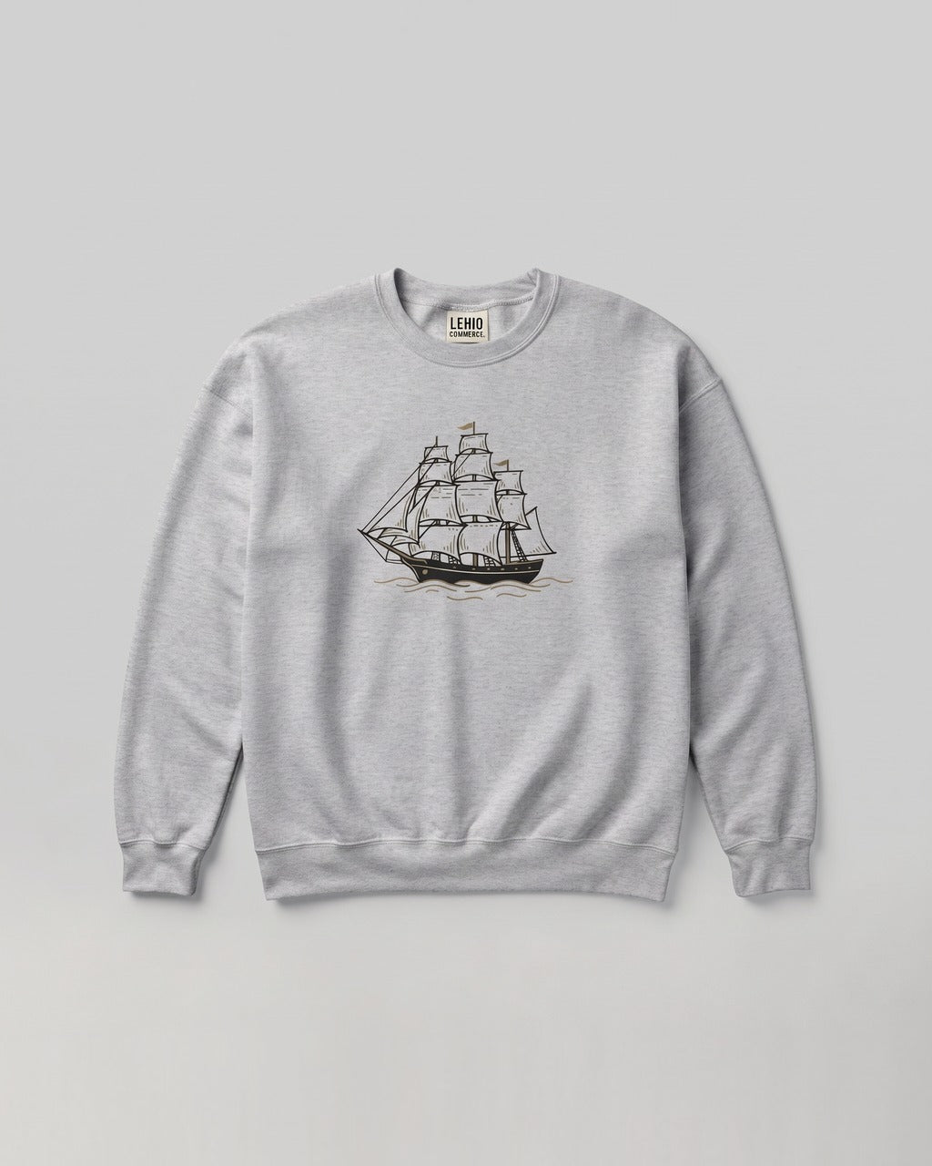 Tall Ship Sweatshirt in Heather Grey — front