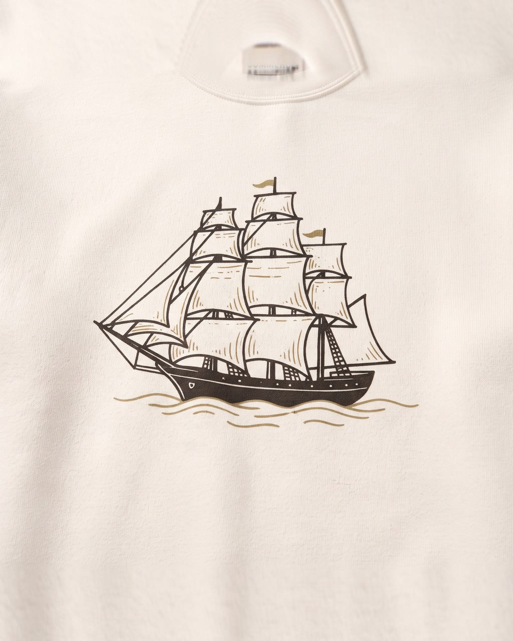 Tall Ship Sweatshirt in Sail Canvas — detail