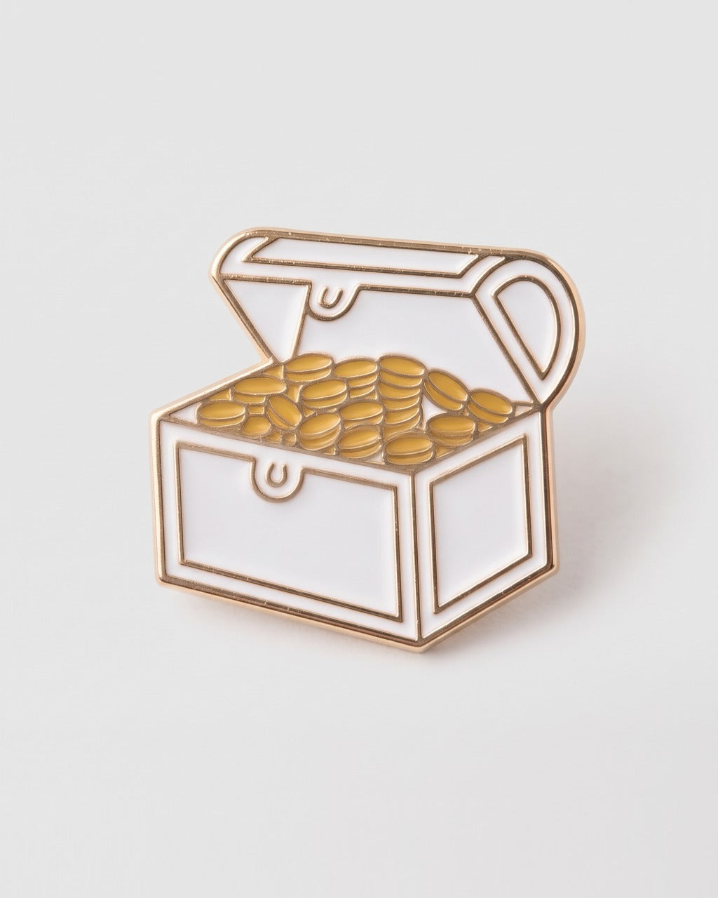 Treasure Chest Pin in White — detail