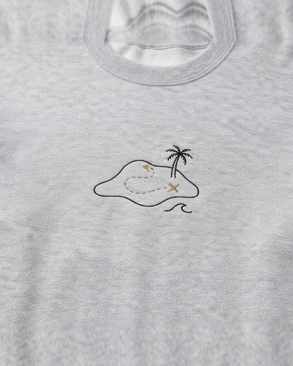 Treasure Map Sweatshirt in Heather Grey — detail