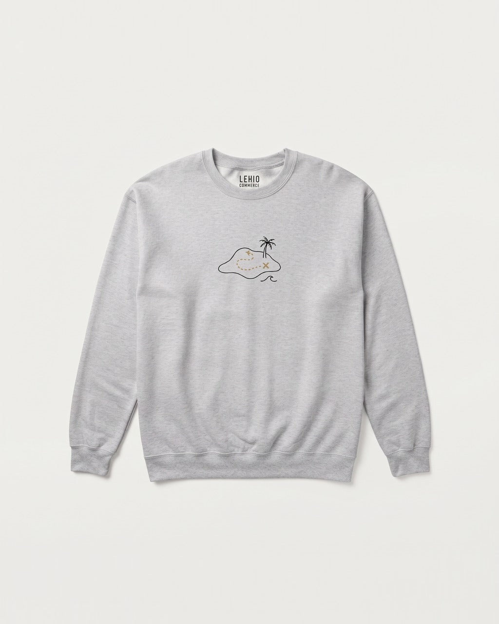 Treasure Map Sweatshirt in Heather Grey — front